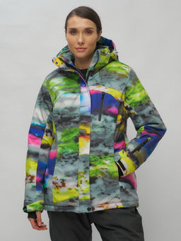 Горнолыжный костюм женский большого размера разноцветный 02278Rz