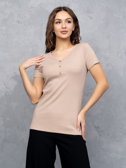 Футболка рубчик лапша кашкорсе с лайкрой. - Binita фото 4