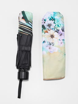 Зонт механический Лепесток, эпонж, 4 сложения, 8 спиц, R=48/56 см, d=96 см, МИКС