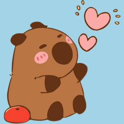 Картина по номерам на подрамнике Draw Me! Capybara in love, (20*20 см)