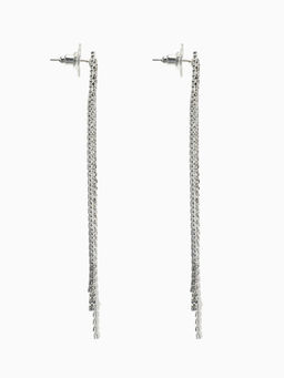 Серьги висячие со стразами Вечное сияние медуза, белые в серебре