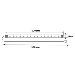 ULT-P81-10W/10000K IP66 CLEAR Светильник для аквариумов светодиодный линейный, 520мм. Пластик. Спектр для аквариума. TM Uniel