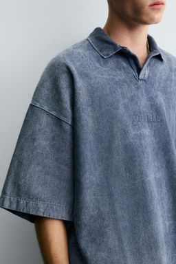 WASHED TEXTURED POLO SHIRT - Zara фото 5