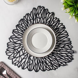 Салфетки сервировочные на стол Доляна «Луара», 4 шт., 40×38.5 см, чёрные