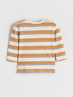 Bisiklet Yaka ?izgili Erkek Bebek Ti??rt