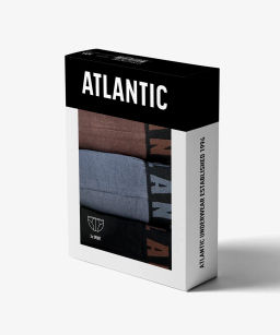 ATLANTIC 3MP-094/02 Трусы спорт Solid - набор 3 шт. шоколадный + графитовый + черный  фото 7