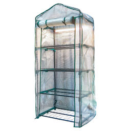 UGH-R20 H160 GREEN/WHITE Парник-стеллаж для рассады, 4 полки, 70x50x160см. Металлическая труба в ПВХ, цвет зеленый. Тент из армированного полиэтилена 135г/м2, цвет сетки белый. TM ФитоЛето - Volpe фото 5