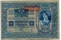 1000 крон 1902 года Австрия  надпечатка