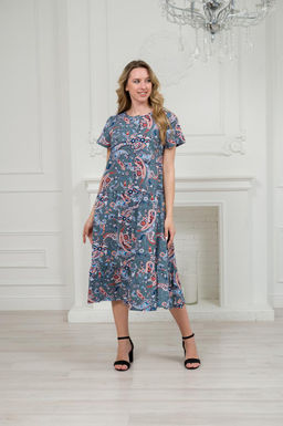 Платье женское из кулирки Кармелита огурцы на зеленом - Амадэль фото 4