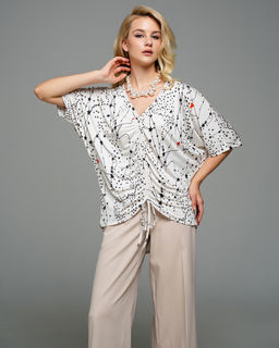 вискозная Футболка со сборкой - Sahar art lab фото 5