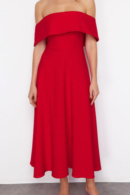 TRENDYOLMILLA Siyah Yaka Detayl? A-Kesim Dokuma S?k Abiye Elbise TPRSS24EL00210 фото 4