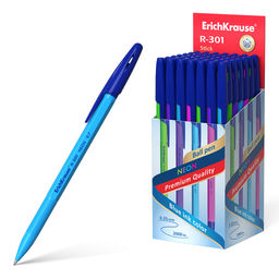 Цена за 50 шт. Ручка шариковая ErichKrause R-301 Stick Neon 1.0, цвет чернил синий (в коробке по 50 шт.)