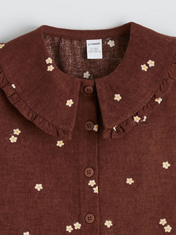 Bebe Yaka ?i?ekli K?z ?ocuk G?mlek