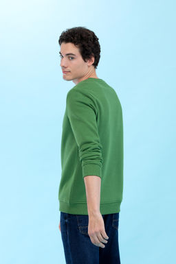 Ye_il Bisiklet Yaka Basic Sweatshirt