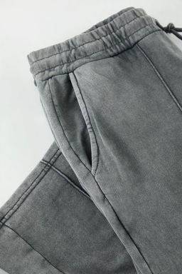TRENDYOL MAN Antrasit Wide Leg Nervurlu Eskitme/Soluk Efektli Basic Esofman Alt? TMNAW25EA00007 - Trendyolmilla фото 7