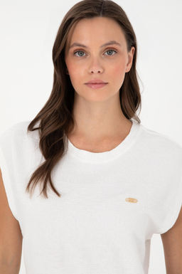 Женская футболка цвета экрю Неожиданная скидка в корзине - U.s. polo assn фото 2