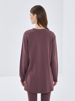 Bisiklet Yaka Desenli Kad?n Sweatshirt Tunik