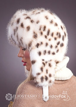 шапка Ушанка экомех рысь - Davidovfox фото 6