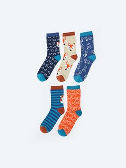 Desenli Erkek ?ocuk Soket ?orap 5li