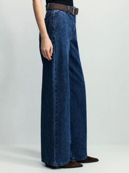 Джинсы широкие с высокой посадкой с ремнём ZR2604092331-103 / Zarina