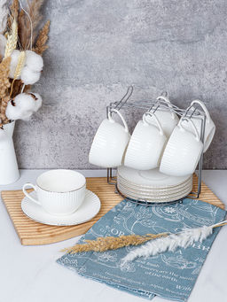 Чайный набор 12 предметов 220 мл / ZSW006-12MS /уп 8/ Вертикаль костяной - ГалеонТрейд фото 2