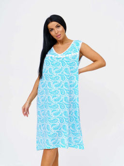 Ночная сорочка женская, цвет белый голубой