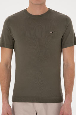 Erkek Slim Fit Bisiklet Yaka Koyu Haki Ti__rt Sepette S_rpriz _ndirim - U.s. polo assn фото 13