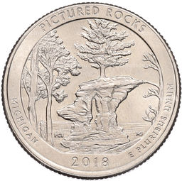 Монета 1/4 доллара (25 центов) 2018 года P США Национальные парки  №41 Национальное побережье живописных камней