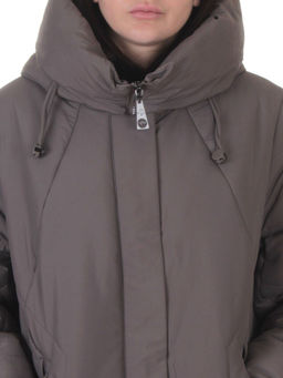 A615 GRAY/BEIGE Пальто зимнее женское (верблюжья шерсть, 120 гр. холлофайбер) - Фабричный китай фото 4