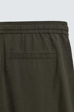 PANTAL?N RELAXED FIT ALGOD?N - LINO / Khaki oscuro - Zara фото 9