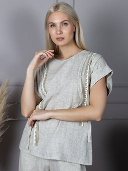 Блузка лен 57%, вискоза 43%