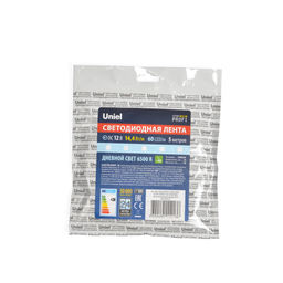 ULS-M25-5050-60LED/m-10mm-IP20-DC12V-14,4W/m-5M-6500K PROFI Гибкая светодиодная лента на самоклеящейся основе. Катушка 5м. в герметичной упаковке. Дневной свет (6500K). ТМ Uniel.