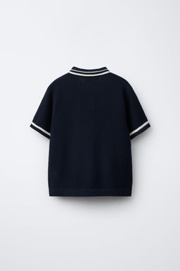 BASIC RIBBED KNIT POLO SHIRT - Zara фото 6