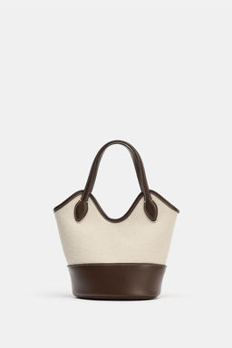 BOLSO COMBINADO CANVAS / Beige claro - Zara фото 3