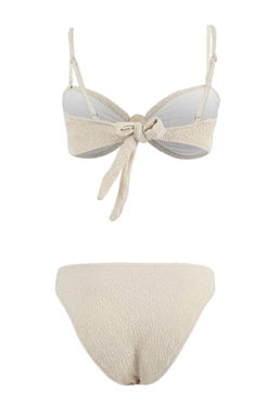 Ekru Dokulu Straplez Kapl? Aksesuarl? Brazilian Bikini Tak?m? TBESS26BT00057