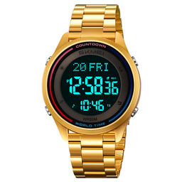 Часы наручные Skmei мужские электронные спортивные 2412gold-steel