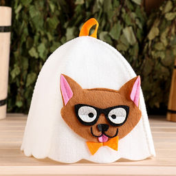 Шапка для бани с аппликацией сэр Кот