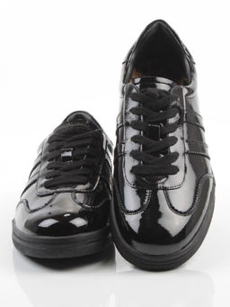 03-B6C-7AG BLACK Кеды женские (натуральная кожа)