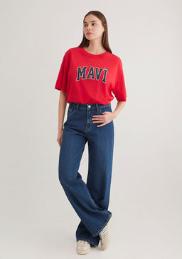 Mavi Logo Bask?l? K?rm?z? Tisort  фото 4