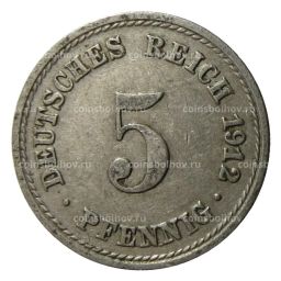 Монета 5 пфеннигов 1912 года A Германия