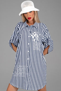 Платье  рубашка Молли (крупная полоска) - Эльза фото 22