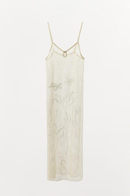 SEMI-SHEER CHUNKY KNIT LACE DRESS - Zara фото 6