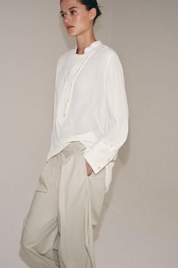 CAMISA FLUIDA PECHERA ZW COLLECTION / Crudo - Zara фото 4