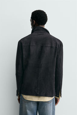 SUEDE LEATHER OVERSHIRT - Zara фото 11