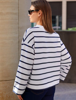 VILATTE / Свитшот из эластичного футера двухнитки  фото 3