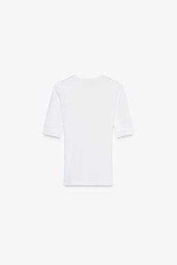 WASHED COTTON T-SHIRT - Zara фото 24