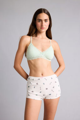 Pamuklu Dantel Detayl_ Ribana Boxer