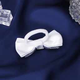 Цена за 6 шт. Бант для волос на резинке «Школьница», двойной, клетка, 7 см, сине-белый