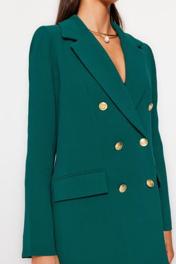 TRENDYOLMILLA Lacivert Oversize Astarl? Kruvaze Kapama Dokuma Blazer Ceket TWOSS20CE0024 фото 5