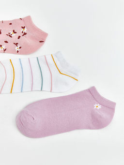 Desenli Kad?n Patik ?orap 3l?